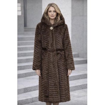 stunning full-length faux-fur coat