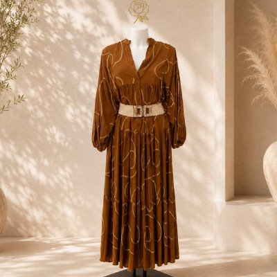 Golden Boho Maxi Dress