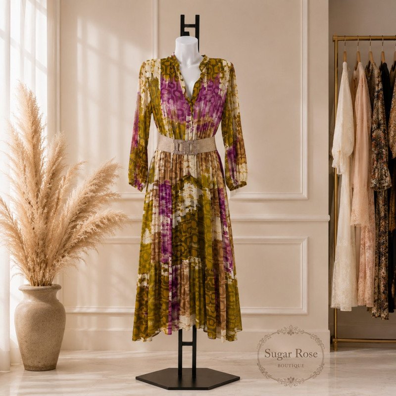 Luxury Floral Kaftan Dress