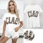 White women's short-sleeved T-shirt