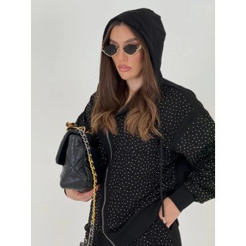 Cotton jumpsuit with rhinestones