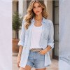 Shirt Light blue shirt with subtle embroidery and sequins