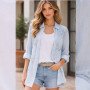 Shirt Light blue shirt with subtle embroidery and sequins