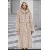 εντυπωσιακό παλτό από ψεύτικη γούνα σε όλο το μήκος μπεζ  
