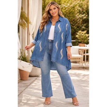 Plus size denim set