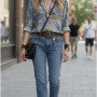 Animal Print Shirt with Denim Tones