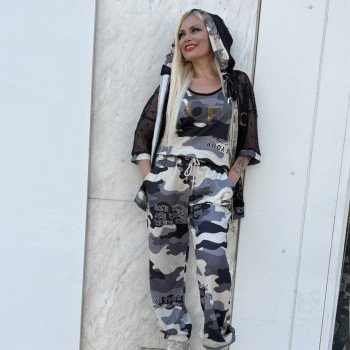 Camo Top tank  with Strass Grey